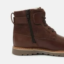 Friboo LEATHER - Schnürstiefelette - Dark Brown, Kinder -Günstiges Friboo Geschäft 3e9eab98b0d744a086041c46edf283c1